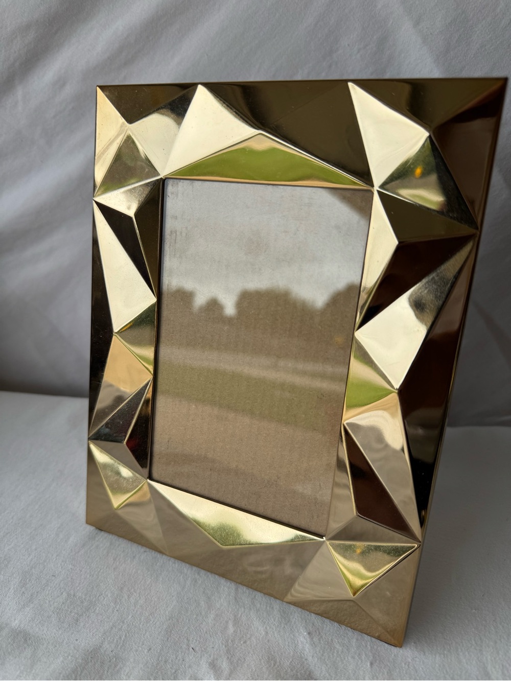 Rachel Zoe Gold Geometric Metal Freestanding Photo Frame 4x6 Portrait